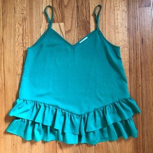WinterGreen Ruffle Tank